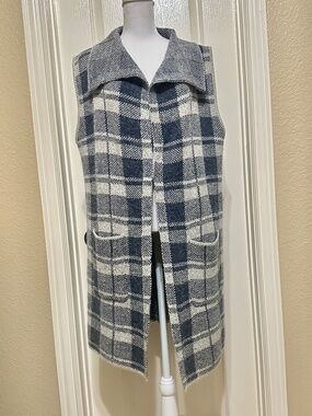 Papa Vancouver Open Front Long line Sweater vest pockets